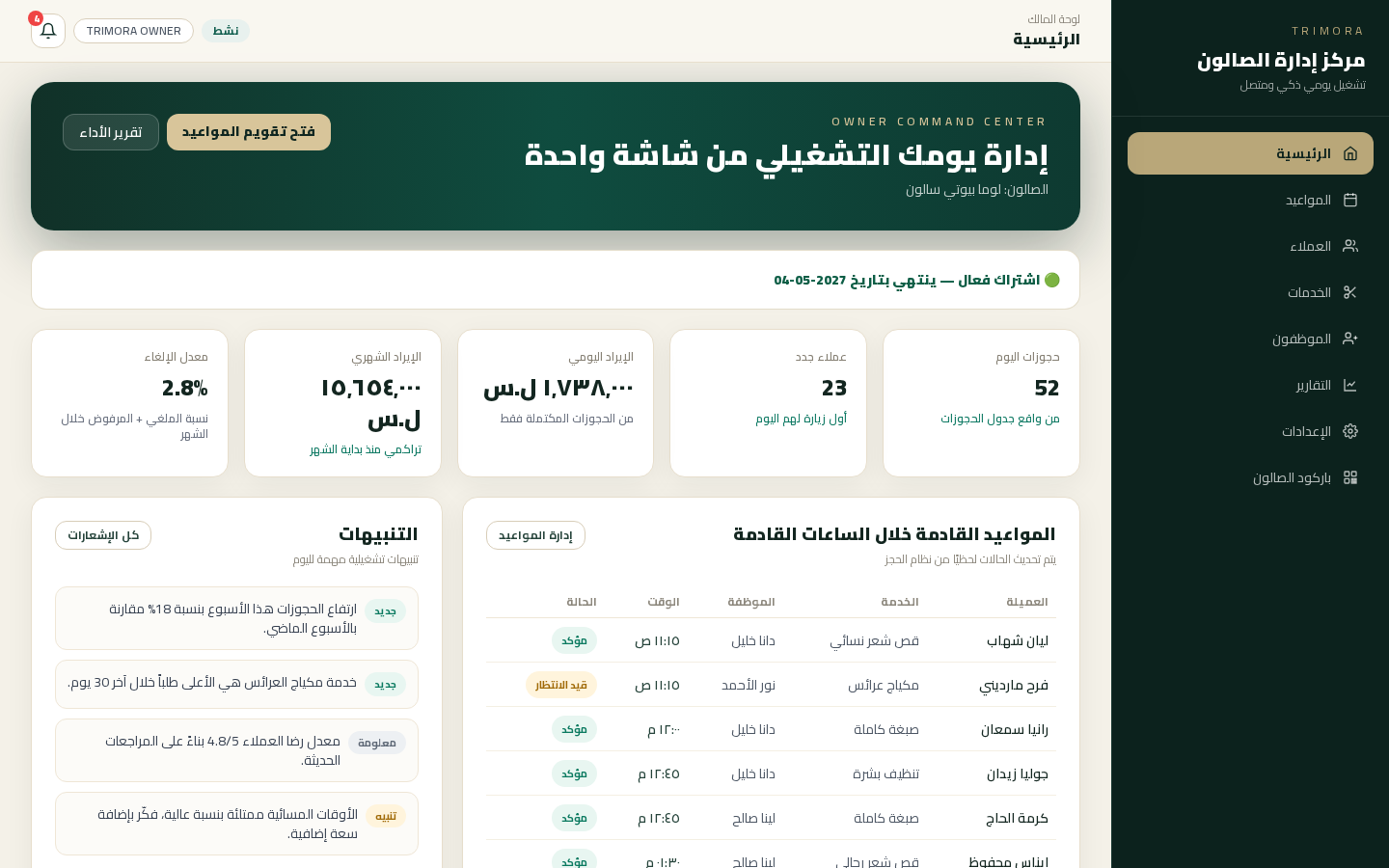 لوحة التحكم